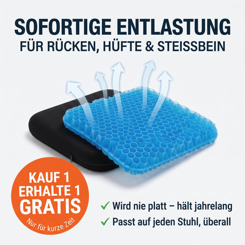Sitvana Gel-Sitzkissen – Sofortige Entlastung – Infografik